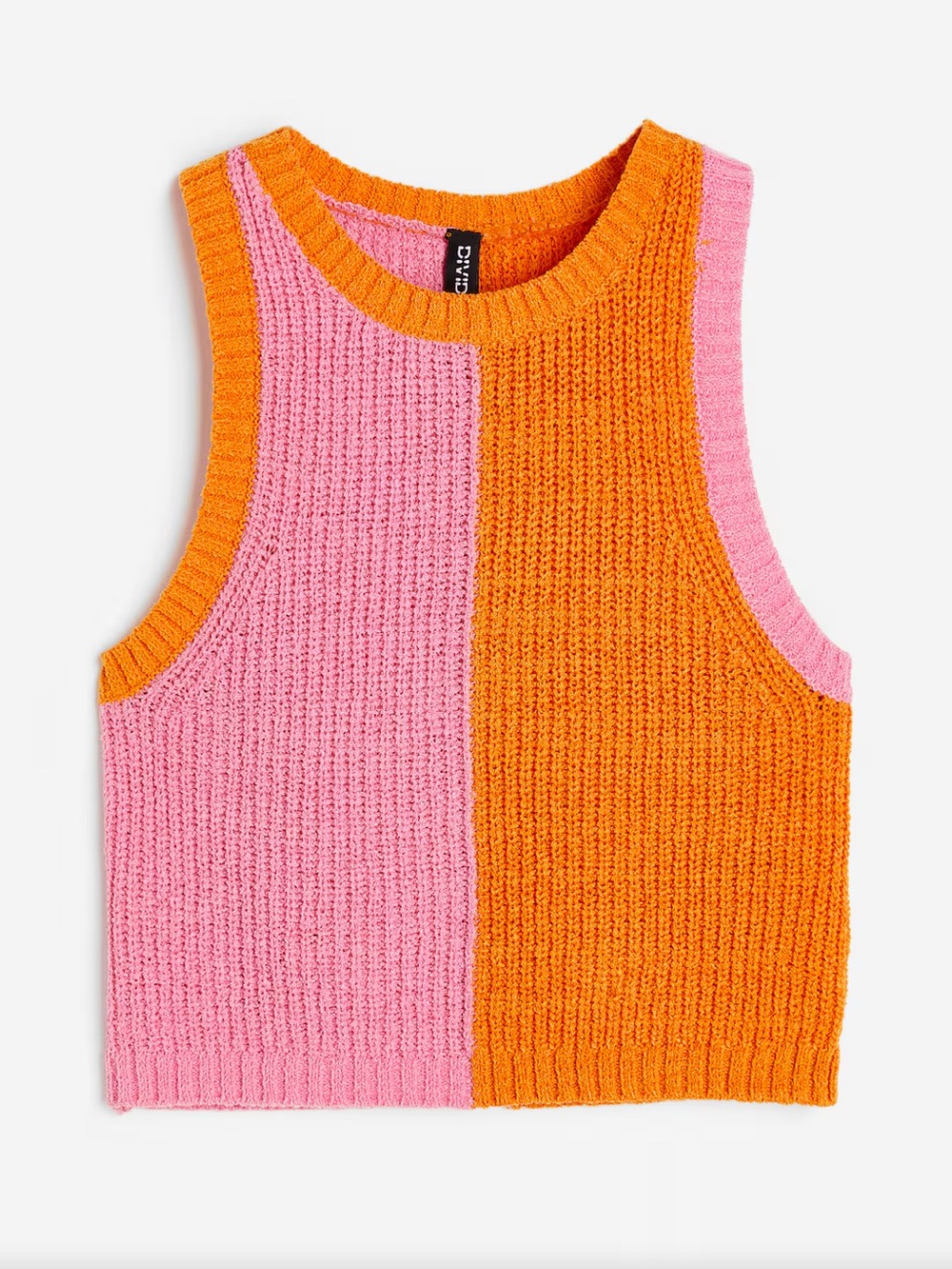 H&M Colorblock Knit Tank Top - Pink & Orange Vest [Size Large]